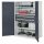 Schwerlastschrank ohne Mitteltrennwand 1950 x 1000 x 600 mm Mod 42 RAL 7035/7016. Türinnenseite: ®RasterPlan Schlitzplatten- 3 Fachboden verzinkt 2 Schubladen 175 mm.