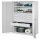 Schwerlastschrank ohne Mitteltrennwand 1950 x 1000 x 600 mm Mod 44 RAL 7035. Vollblechtür 2 Fachboden verzinkt. 1 Schubladen 100 mm 2 Schubladen 125 mm 2 Schubladen 175 mm.