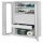 Schwerlastschrank ohne Mitteltrennwand 1950 x 1000 x 600 mm Mod 44 RAL 7035. Sichtfenstertür 2 Fachboden verzinkt. 1 Schubladen 100 2 Schubladen 125 2 Schubladen 175