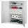 Schwerlastschrank ohne Mitteltrennwand 1950 x 1000 x 600 mm Mod 46 RAL 7035. Doppelwandtüren 3 Fachböden verzinkt 1 Schublade H 100 mm 1 Schublade H 125 mm 1 Schublade H 175 mm.