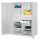Schwerlastschrank mit Mitteltrennwand 1950 x 1000 x 600 mm Mod 53 RAL 7035. Türinnenseite: ®RasterPlan Schlitzplatten 6 Schubladen H 125 mm 3 Fachboden links verzinkt 3 Fachboden rechts verzinkt.