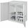 Schwerlast-Beistellschrank Modell 73 1110 x 1000 x 600 mm RAL 7035. Mit Mitteltrennwand Vollblechtüren 1 Fachboden links 1 Fachboden rechts 2 Schubladen 100 mm.