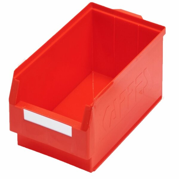®RasterPlan Lagersichtkasten Größe 2 Mit großer Griffmulde hinten Rot L 500 mm x B 300 mm x H 200 mm
