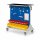 RasterMobil Gr. 3 RAL 7035/5010 H1270 x B1000 x T500 mm. 1 x Auflageboden aus Stahlblech inkl. Riffelgummimatte 1 x Werkzeughaltersort. 15-teilig 1 x Formularhalter A4 6 x Lagersichtkästen Größe 68 x Lagersichtkästen Größe 7.