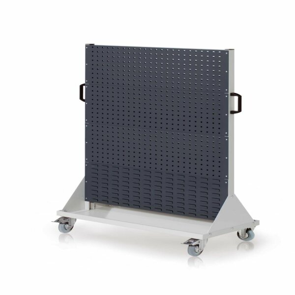 RasterMobil Gr. 4 RAL 7035/7016 H1580 x B1000 x T500 mm. 6 Lochplatten 2 Schlitzplatten.