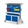 RasterMobil Gr. 4 RAL 7035/5010 H1620 x B1000 x T500 mm. 1 x Auflageboden aus Stahlblech inkl. Riffelgummimatte 1 x Werkzeughaltersort. 18-teilig 1 x Stahlboden 950 mm  2 x Einhängeschränke 10 x Lagersichtkästen Größe 8.