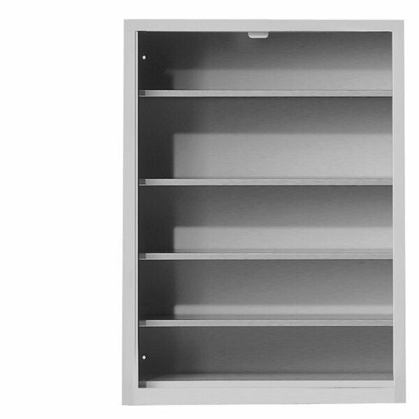 Ordnungsschrank ohne Türen Modell 11 780 x 690 x 285 mm RAL 7035. 4 Fachböden.