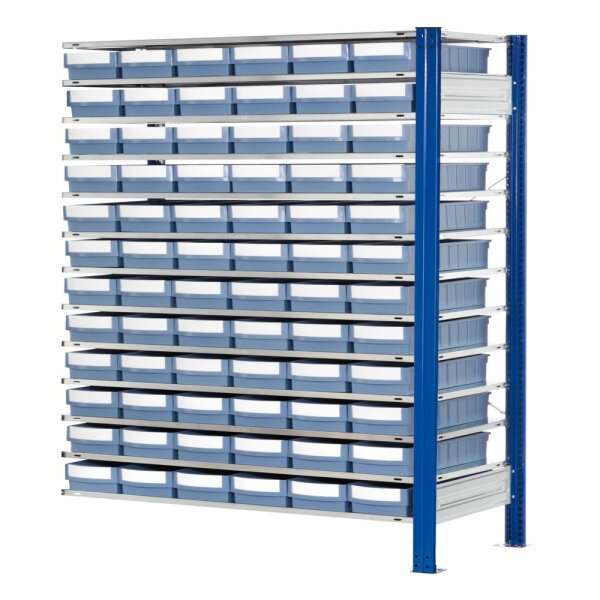 ®RasterPlan Steckregal mit Volumenkästen Modell 31 2000 x 1000 x 600 mm AF.  Inklusiv 72 Stück 600 x 153 x 105 mm.