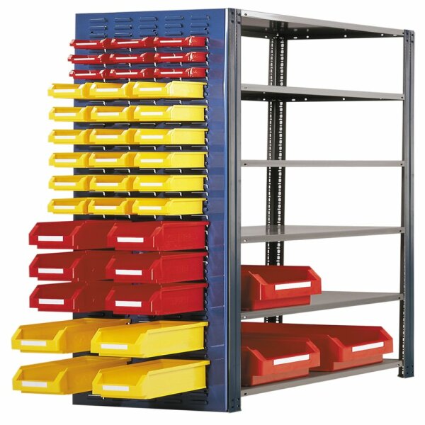 ®RasterPlan Regalseitenwand Schlitzplatte RAL 5010 H2000 x B 450 mm. incl. Befestigung.