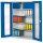 Systemschrank Serie 500 Privatfach H 1950 x B 1000 x T 500 mm RAL 7035/5010. Sichtfenstertüren 3 Fachböden.