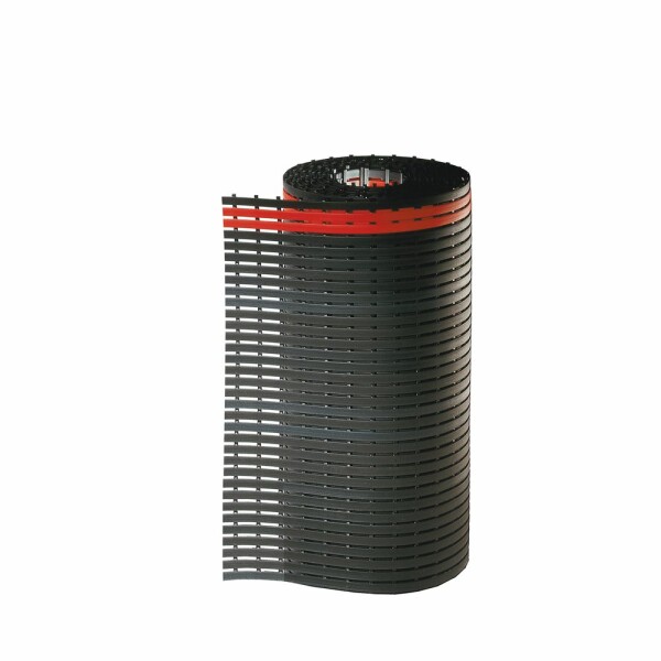 ErgoPlus Bodenmatte B1000 mm - 5 m - schwarz mit rotem Sicherheitsstreifen.