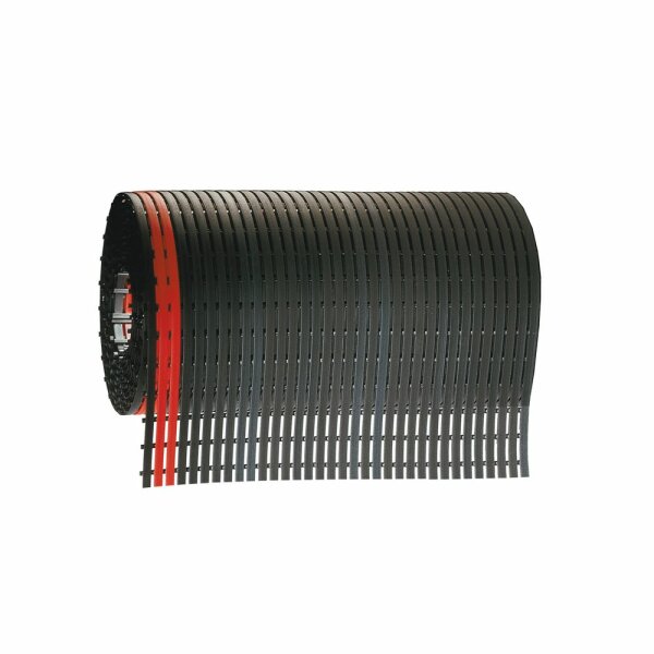 ErgoPlus Bodenmatte B1000 mm schwarz mit rotem Sicherheitsstreifen.