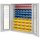 Großraumschrank Modell 11 RAL 7035 1950 x 1130 x 590 mm. Sichtfenstertüren inklusiv Lagersichtkasten 20 x Größe 4 28 x Größe 6 30 x Größe 7.