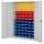 ®RasterPlan Schlitzplattenschrank H1950 x B 1000 x T 410 mm RAL 7035 Modell 55 Vollblechtüren bestückt mit Lagersichtkasten 36 x Größe 5 18 x Größe 6 32 x Größe 7.