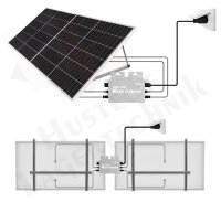 Balkonkraftwerk 800 Watt Komplettset Mikrowechselrichter + 2x Solarpanel JA SOLAR 425 Watt, bifazial, schwarze Rahmen 0% MwSt