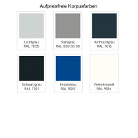 C+P Schulspind 1530x900x500 mm (HxBxT), 3 Abteile, bodenstehend, Korpusfarbe: Schwarzgrau RAL 7021, Türfarbe: Lichtgrau RAL 7035