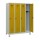 C+P Schulspind 1630x1200x500 mm (HxBxT), 4 Abteile, Füße, Korpusfarbe: Verkehrsweiß RAL 9016, Türfarbe: Goldgelb RAL 1004