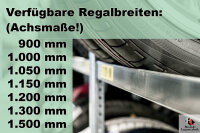 SCHULTE Reifenregal Grundregal 1500x1050x400 mm verzinkt 2 Lagerebenen mit je 150 kg Tragkraft