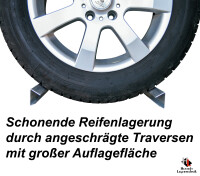 SCHULTE Reifenregal Grundregal 1500x900x400 mm verzinkt 2 Lagerebenen mit je 150 kg Tragkraft