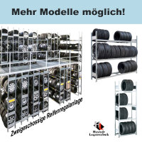 SCHULTE Reifenregal Grundregal mit Fachboden 1000x1000x400 mm verzinkt 2 Lagerebenen mit je 150 kg Tragkraft