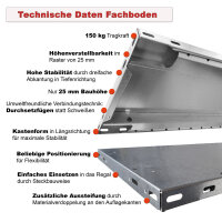 SCHULTE Reifenregal Grundregal mit Fachboden 1000x1300x400 mm verzinkt 2 Lagerebenen mit je 150 kg Tragkraft