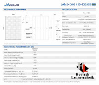 JA Solar 425W AM54D40-GB-410-425 Solarpanel BIFAZIAL, schwarzer Rahmen, zur Abholung, 0% USt