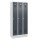 C+P Spind/Garderobenschrank Basis PLUS, 3 Abteile, 1850/1950 x 900 x 500 mm (HxBxT) RAL 7035 lichtgrau-RAL 7016 anthrazitgrau-Zylinderschloss-Sockel