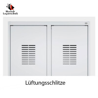 C+P Spind/Garderobenschrank Basis PLUS, 1 Abteil, doppelstöckig 1850/1950 x 300 x 500 mm (HxBxT) RAL 7035 lichtgrau-RAL 7016 anthrazitgrau-Zylinderschloss-Füße