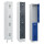 C+P Spind/Garderobenschrank Basis PLUS, 1 Abteil, doppelstöckig 1850/1950 x 300 x 500 mm (HxBxT) RAL 7035 lichtgrau-RAL 7016 anthrazitgrau-Zylinderschloss-Füße