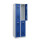 C+P Spind/Garderobenschrank Basis PLUS, 2 Abteile, doppelstöckig 1850/1950 x 600 x 500 mm (HxBxT) RAL 7035 lichtgrau-RAL 5010 enzianblau-Zylinderschloss-Füße