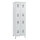 C+P Spind/Garderobenschrank Basis PLUS, 2 Abteile, doppelstöckig 1850/1950 x 600 x 500 mm (HxBxT) RAL 7035 lichtgrau-RAL 5010 enzianblau-Zylinderschloss-Füße