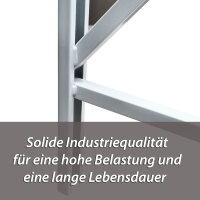 Evoracks Kleiderstangen Anbauregal Stecksystem 2400x1250x600 mm, 260 kg Tragkraft, lichtgrau