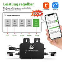 Balkonkraftwerk 800 Watt Komplettset Mikrowechselrichter + 2x Solarpanel JA SOLAR 445 Watt, bifazial, Full Black 0% MwSt