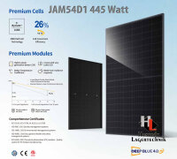 Balkonkraftwerk 800 Watt Komplettset Mikrowechselrichter + 2x Solarpanel JA SOLAR 445 Watt, bifazial, Full Black 0% MwSt