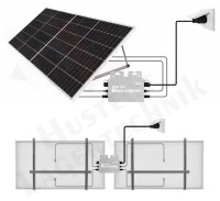 Balkonkraftwerk 800 Watt Komplettset Mikrowechselrichter + 2x Solarpanel JA SOLAR 445 Watt, bifazial, Full Black 0% MwSt