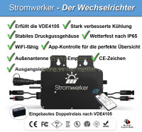 Balkonkraftwerk 800 Watt Komplettset Mikrowechselrichter + 2x Solarpanel JA SOLAR 445 Watt, bifazial, Full Black 0% MwSt