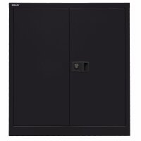 Bisley Flügeltürenschrank Universal, 1 Fachboden, 2 OH, Farbe schwarz
