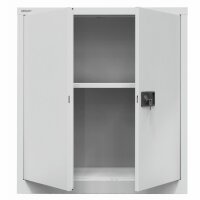 Bisley Flügeltürenschrank Universal, 1 Fachboden, 2 OH, Farbe schwarz