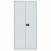 Bisley Flügeltürenschrank Universal, 3 verzinkte Fachböden, 4 OH, Farbe lichtgrau