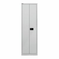 Bisley Flügeltürenschrank Universal, 4 Fachböden, 5 OH, B 600 mm, Farbe lichtgrau