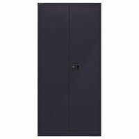 Bisley Flügeltürenschrank Universal, 4 Fachböden, 5 OH, Farbe schwarz