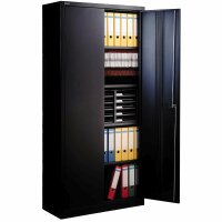 Bisley Flügeltürenschrank Universal, 4 Fachböden, 5 OH, Farbe verkehrsweiß