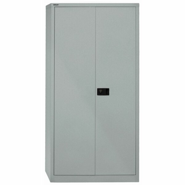 Bisley Flügeltürenschrank Universal, 4 Fachböden, 5 OH, Farbe silber