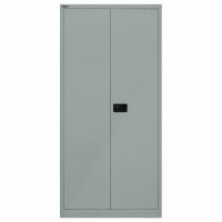 Bisley Flügeltürenschrank Universal, 4 Fachböden, 5 OH, Farbe silber