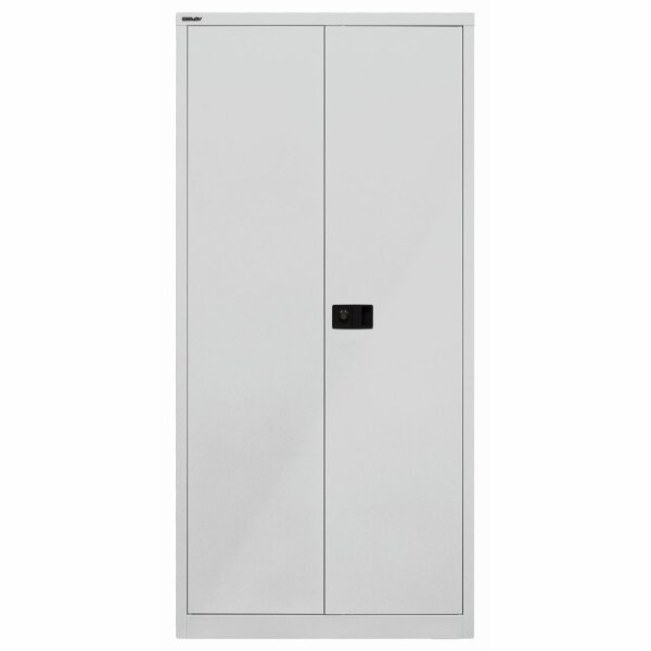 Bisley Flügeltürenschrank Universal, 4 verzinkte Fachböden, 5 OH, Farbe lichtgrau