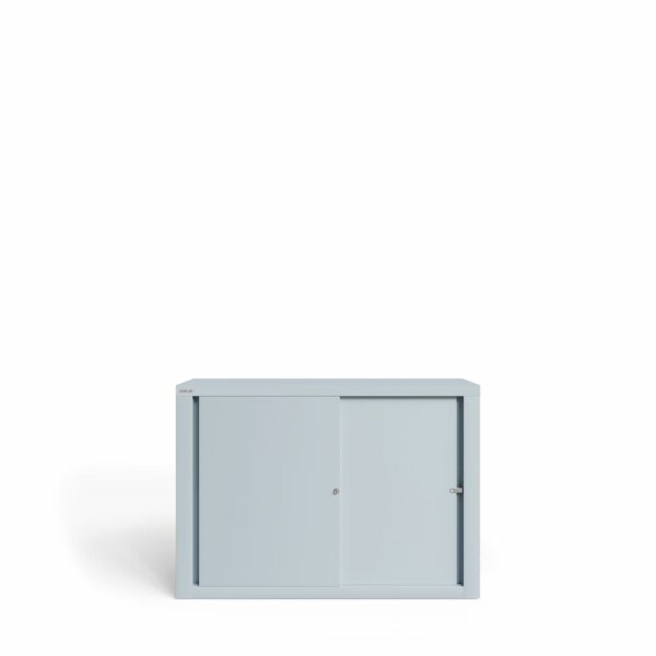 Bisley Schiebetürenschrank ECO, 1 Fachboden, 2 OH, Farbe lichtgrau