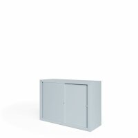 Bisley Schiebetürenschrank ECO, 1 Fachboden, 2 OH, Farbe lichtgrau