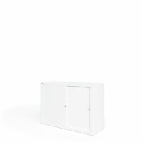 Bisley Schiebetürenschrank ECO, 1 Fachboden, 2 OH, Farbe verkehrsweiß
