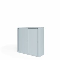Bisley Schiebetürenschrank ECO, 2 Fachböden, 3 OH, Farbe lichtgrau