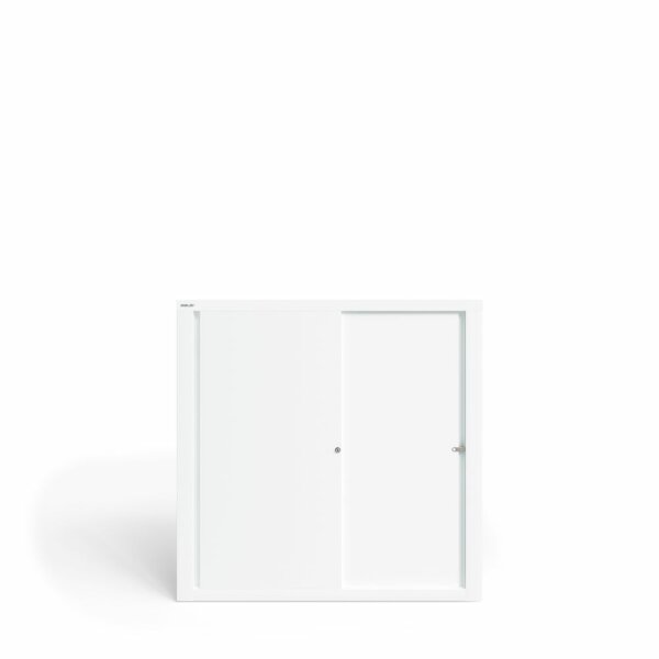 Bisley Schiebetürenschrank ECO, 2 Fachböden, 3 OH, Farbe verkehrsweiß